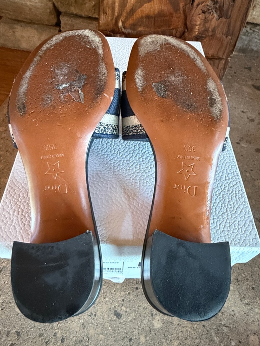 Auth. Dior Dway Embroidered Slide Heel Mule - Picture 8 of 13